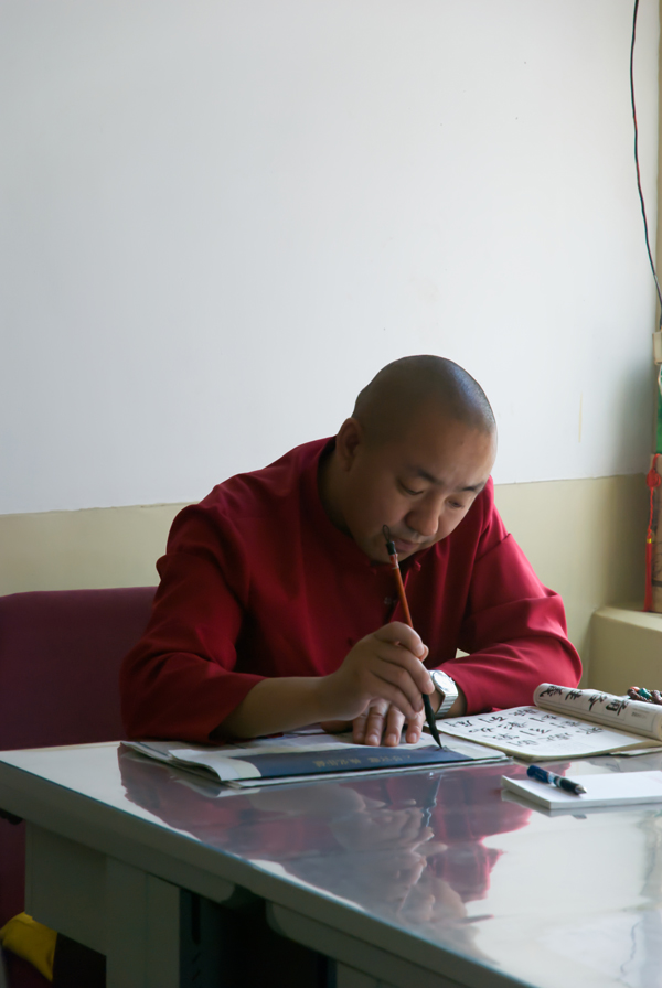 Lama monnik in de Yonghetempel, Peking